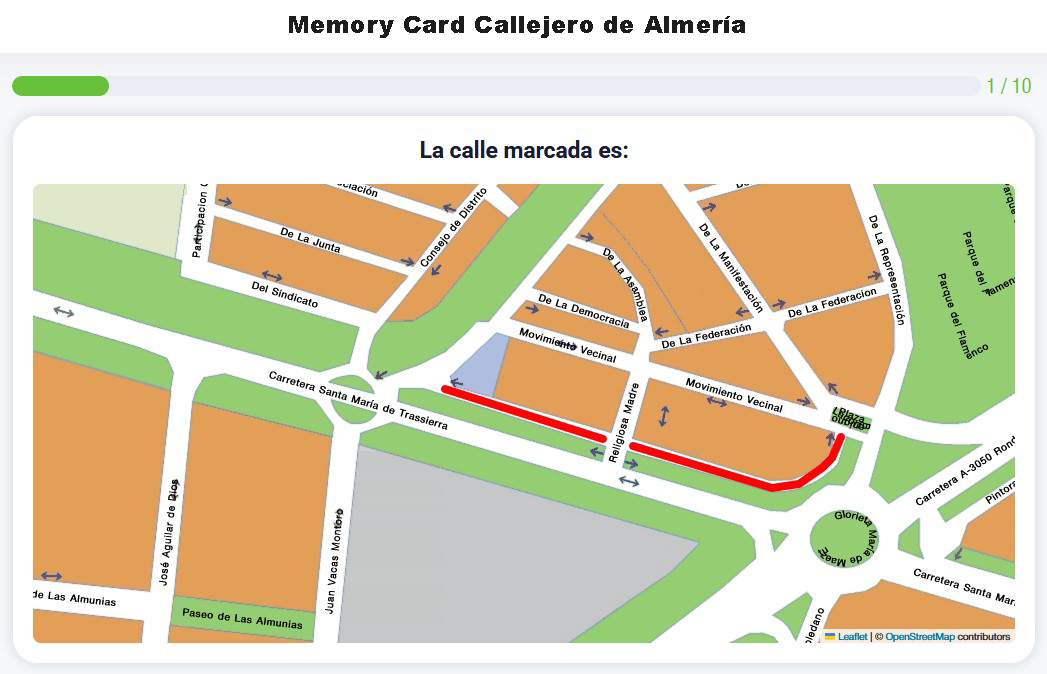 Memory Card Callejero de Almería