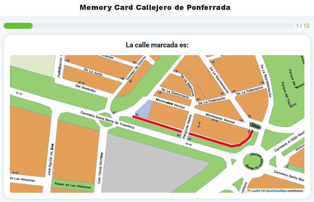 Memory Card Callejero de Ponferrada