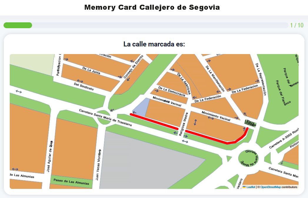 Memory Card Callejero de Segovia