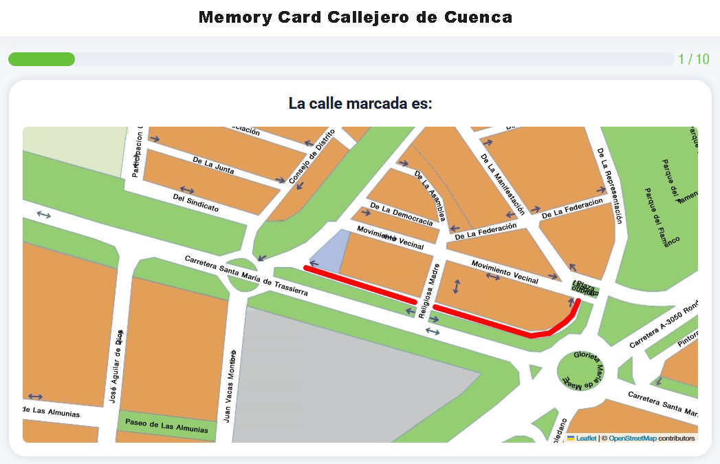 Memory Card Callejero de Cuenca