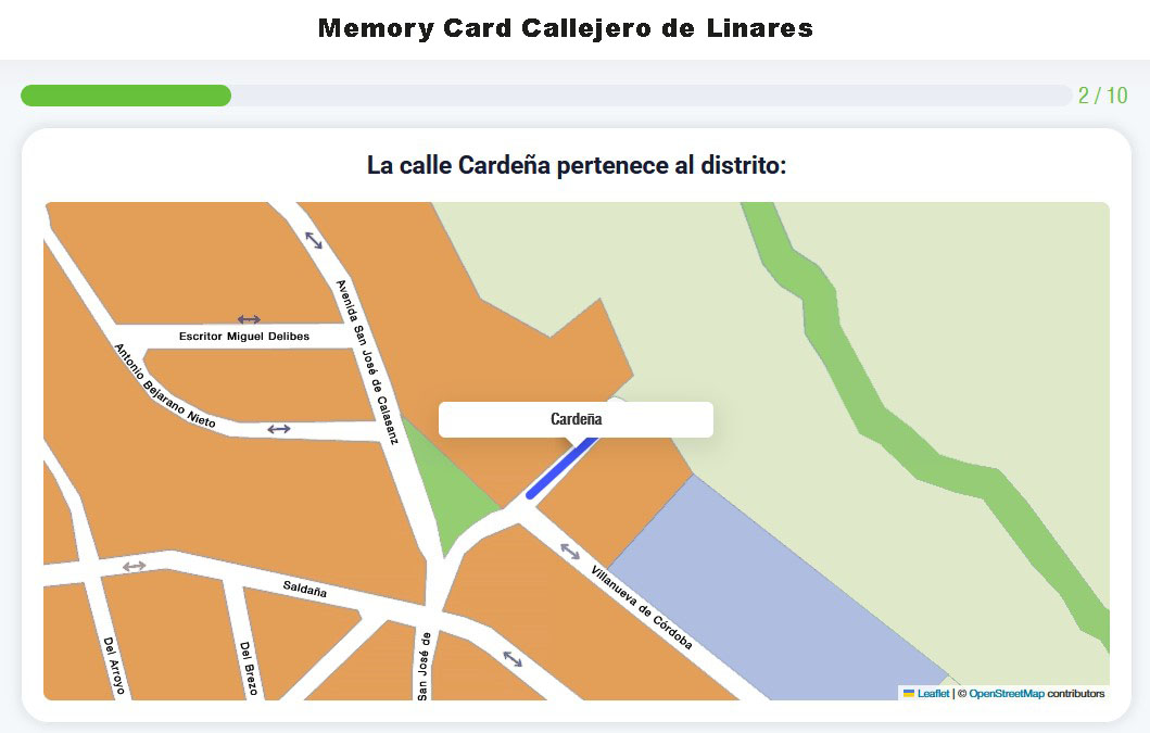 Memory card Callejero de Linares